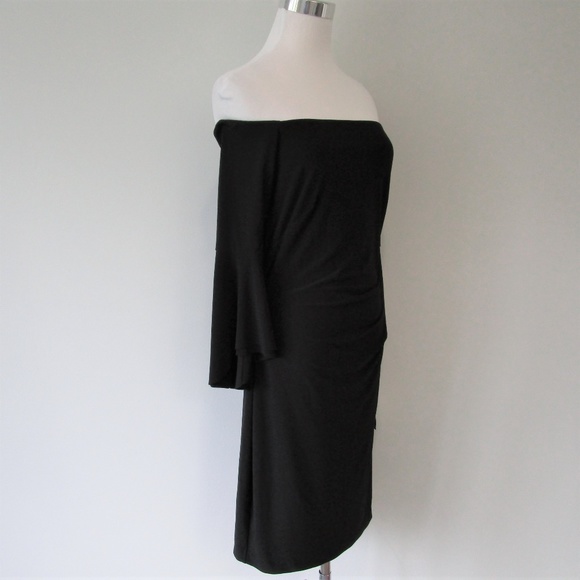 NWT Black Off Shoulder Bell Sleeve Cocktail Dress - Picture 6 of 8